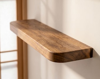 Wooden Floating Wall Shelf – Rounded Edge Design for Modern Home Decor