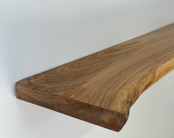 Walnoot zwevende plank/Live edge plank/aangepaste houten planken/rustieke planken/lange boekenplanken/muurkeukenplanken/badkamerplanken