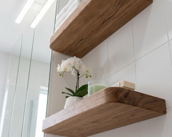 Minimalist Solid Wood Floating Shelf with Rounded Corners