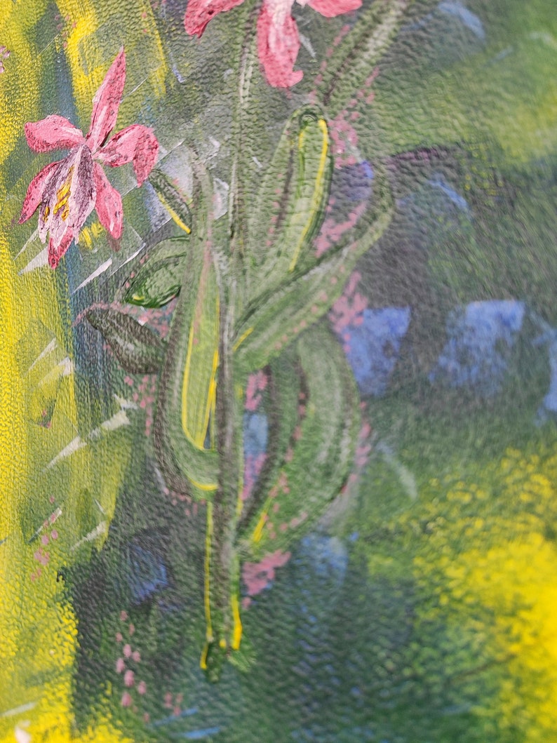 Ręcznie malowane kwiaty storczyki na papierze akrylowym A4 obraz zdjęcie 5