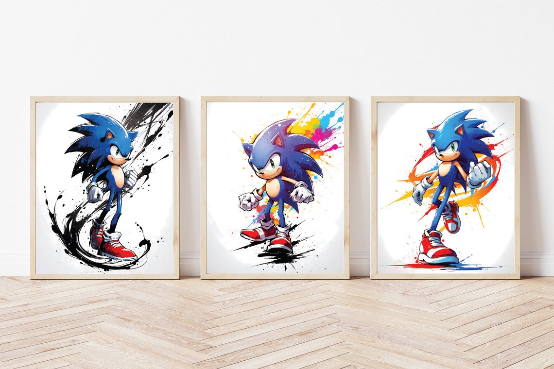 Sonic the Hedgehog Art Print Set: Kids Room Decor (digital Download) - Etsy