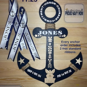 Personalized US Navy PIR Anchor Door Hanger, Graduation Gift