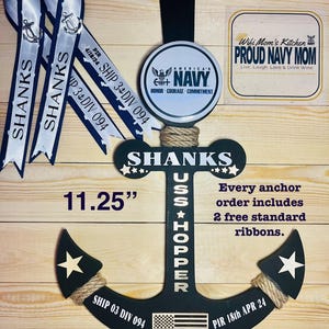11.25”in Personalized US Navy PIR Anchor/Anchor/Active Duty/Navy/Navy Gift/PIR Gift/Pass In Review/Anchor Door Hanger/Navy Graduation/Custom
