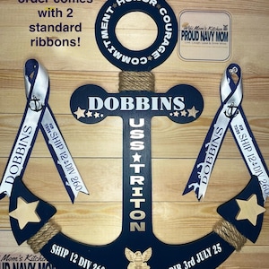 Personalized US Navy Anchor Door Hanger - PIR Graduation Gift