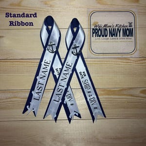 Custom Navy PIR Ribbon/Navy PIR/Navy Ribbon/Navy Graduation/Military/Navy/Standard