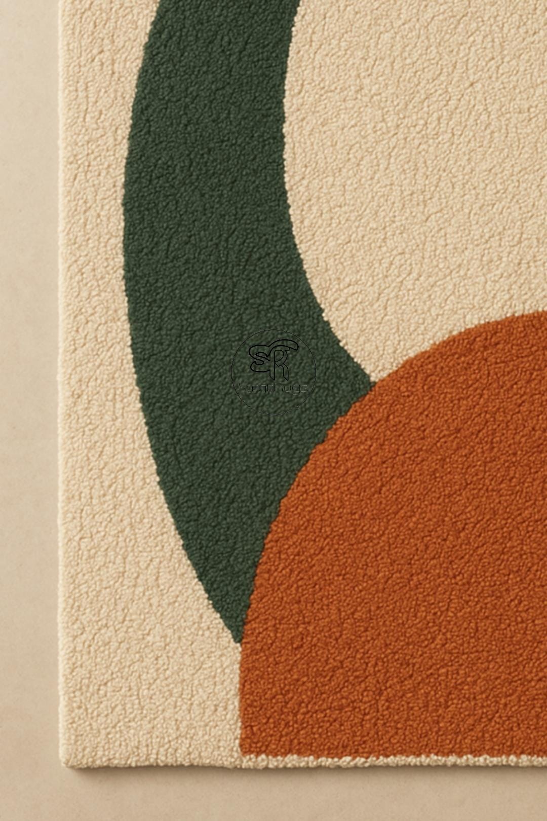 Hand Tufted Rug | Mid Century Modern Area Rug | Large Abstract Wool Rug ...