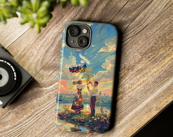 Funda para teléfono Peace & Unity: símbolo de la armonía ruso-ucraniana, cubierta protectora duradera para iPhone, Samsung, Pixel