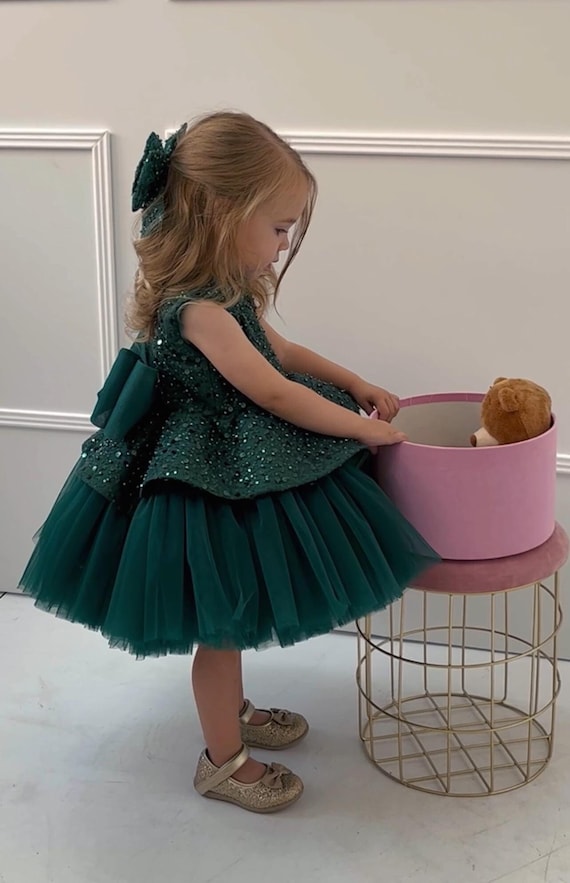 Wedding Guest 4t Dresses For Wedding Emerald Green Sparkling Tutu