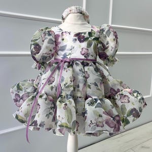 Floral Tutu Puffy Dress, First Birthday Baby Toddler Dress, Flower Girl Dress, Prom Graduation Gown, Pageant Toddler Special Occasion Outfit
