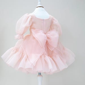 Peach Tutu Puffy Dress, First Birthday Baby Dress, Flower Girl Dress, Prom Graduation Gown, Pageant Toddler Special Occasion Dress
