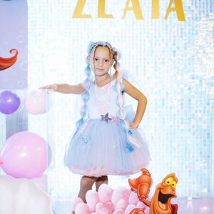 Multicolored Mermaid Theme Birthday Party Dress, Tutu Flower Girl Prom Gown, Pageant Photoshoot Dress, Special Occasion Princess Dress