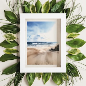 Idea regalo per la spiaggia a tema mare acquerello | Immagine grafica | Amore per il mare | Mar Baltico Mare del Nord | Compleanno di Natale | Stampa artistica