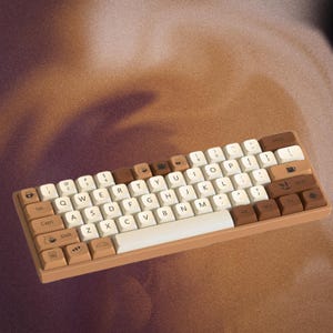 143 Keys Coffee Cat Keycaps Set, Dye-sub PBT Keycap, XDA Profile Custom ...