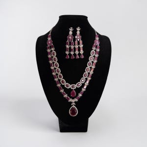 Ruby Bridal Necklace Set, Indian Wedding Jewellery Set, Pakistani Bridal Jewellery, Statement Ruby Necklace, Asian Bridal Jewellery, Wedding