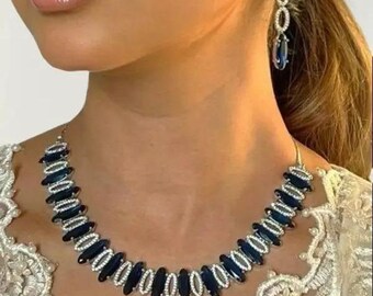 Sapphire Gemstone Necklace Set