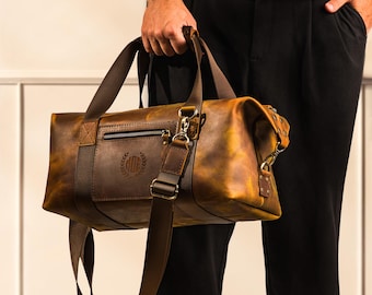 Groomsmen Proposal Gift, Personalized Leather Duffel Bag, Custom Leather Bag for Men, Groomsmen Wedding Gift, Gift for Groomsmen