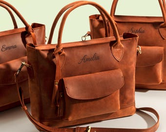 Shoulder Bag, Leather Mini Tote Bag, Personalized Womens Tote Bag, Handmade Natural Leather Bag