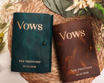 Personalized Set of 2 Vow Books – Elegant Wedding Gift for Bride & Groom, Luxury Vow Books