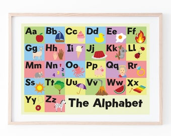 Children's Alphabet Poster - Instant Download