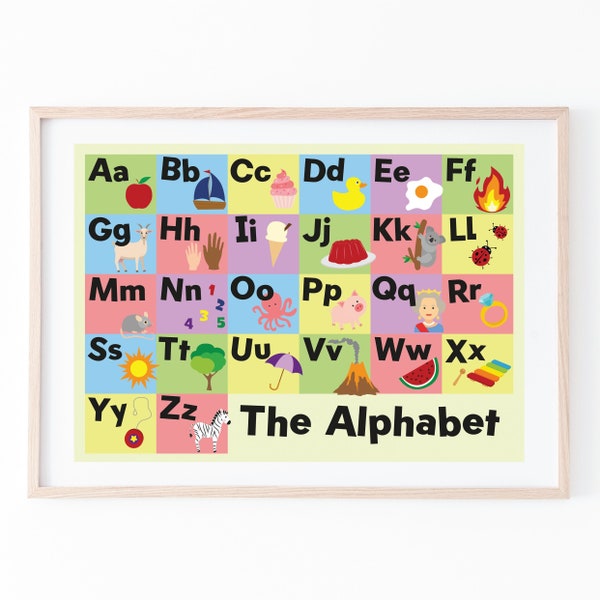 Children's Alphabet Poster - Instant Download