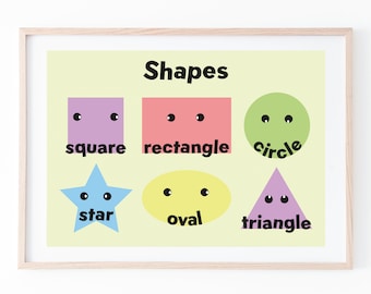 Children's Shapes Poster - Instant Download