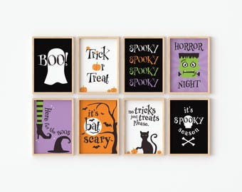 Halloween Gallery Wall Art Prints: Spooky Set of 8 (Digital Download)