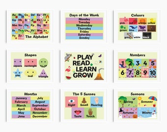 Children's Educational Poster Bundle - Instant Download