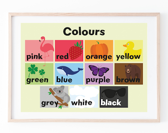Children's Colours Poster - Instant Download