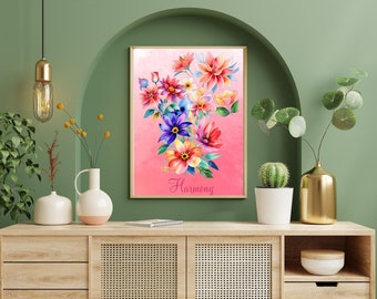 Trending custom personalised Art with Florals: Elevate Your Space with Stylish Wall-art! Explore Unique HomeDecor FloralArt InteriorDesign