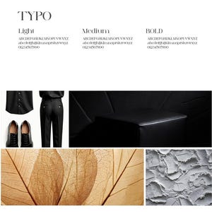 May include: A black leather chair with a black leather cushion. The chair is sitting on a black leather surface. The background is a white wall with the word "TYPO" in black text. The word "Light" is in black text below the word "TYPO". The word "Medium" is in black text below the word "Light". The word "BOLD" is in black text below the word "Medium".