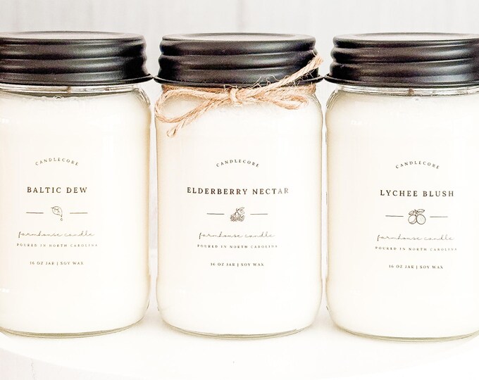 Blueberry Cobbler Scent, Hand Poured Candle, Soy Candle, Farmhouse Candle, White Candle, Scented Candle