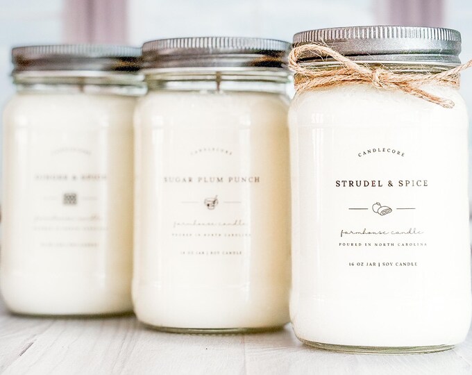 Stress Relief Scent, Hand Poured Candle, Soy Candle, Farmhouse Candle, White Candle, Scented Candle