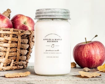 Apple Ginger Spritz 100% Soy Candle And Melts: Cottagecore Farmhouse Mason Jar