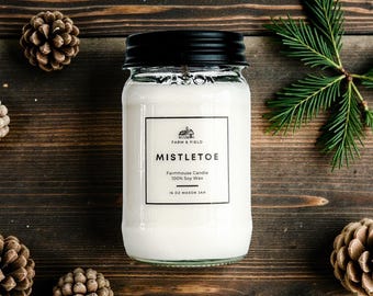 Sandalwood Cashmere Scent: Farmhouse 8 oz, 16 oz Mason Jar 100% Soy Candles