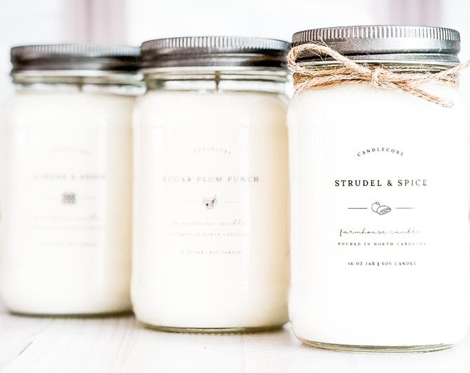 Cactus Flower & Jade Scent, Hand Poured Candle, Soy Candle, Farmhouse Candle, White Candle, Scented Candle
