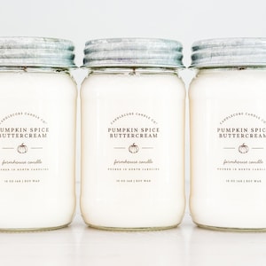 Caramel Apple Scent: Farmhouse Mason Jar 100% Soy Candle