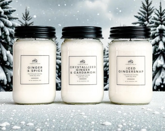 Holiday Scents: Farmhouse 8 oz, 16 oz Mason Jar 100% Soy Candles