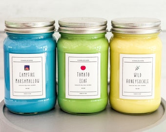 Wild Honeysuckle Scented Premium Pure Soy Wax Candles And Soy Wax Melts / 16 oz Mason Jar Candles / Hand Poured Clean Candles