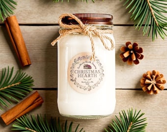 All Scents U/V/W/X/Y/Z: Farmhouse 16 oz Mason Jar 100% Soy Candles