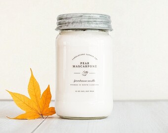 Maple Leaf & Acorn 100% Soy Candle And Melts: Cottagecore Farmhouse Mason Jar