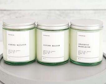 Alpine Balsam Scented Premium Pure Soy Wax Candles And Soy Wax Melts / 8 oz, 16 oz Container Candles / Hand Poured Clean Candles