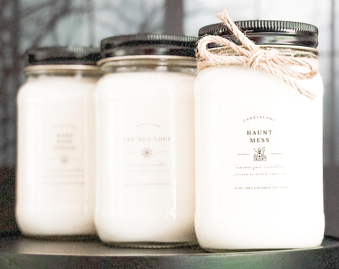 Hocus Pocus Scent, Hand Poured Candle, Soy Candle, Farmhouse Candle, White Candle, Scented Candle