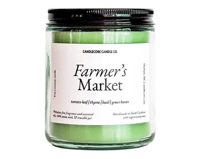 Farmer's Market Scent, Hand Poured Cocosoy Candle