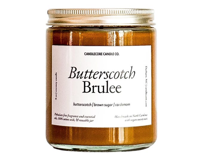 Butterscotch Brulee Scent, Hand Poured Cocosoy Candle