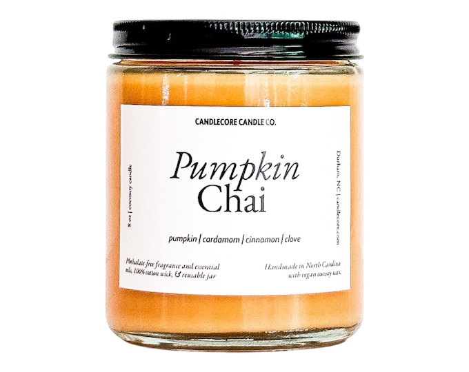 Pumpkin Chai Scent, Hand Poured Cocosoy Candle