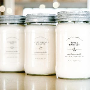 Floral Scents: Farmhouse Mason Jar 100% Soy Candles