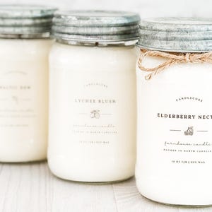 Serenity Spa Scent, Hand Poured Candle, Soy Candle, Farmhouse Candle, White Candle, Scented Candle