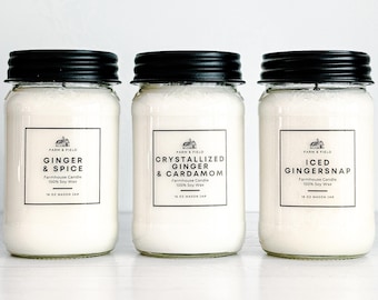 Bourbon Berry Crumble Scent: Farmhouse 8 oz, 16 oz Mason Jar 100% Soy Candles