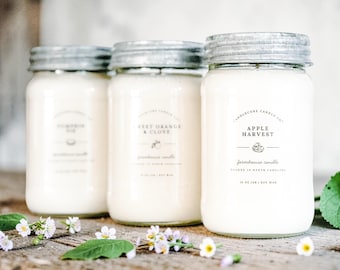 Spring/Summer 2026 100% Soy Candles And Melts: Farmhouse Mason Jar, Choose Your Scent