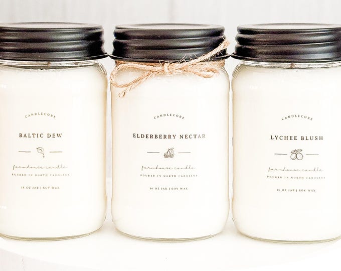 Mid Summers Night Scent, Hand Poured Candle, Soy Candle, Farmhouse Candle, White Candle, Scented Candle